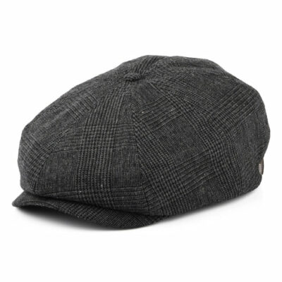 Prince Of Wales Check Newsboy Cap - Charcoal