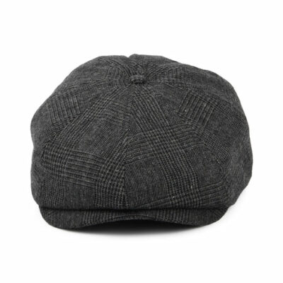 Prince Of Wales Check Newsboy Cap - Charcoal