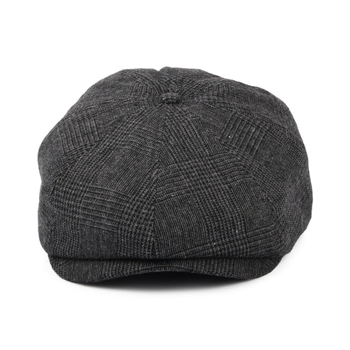 Prince Of Wales Check Newsboy Cap - Charcoal