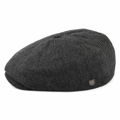 Prince Of Wales Check Newsboy Cap - Charcoal