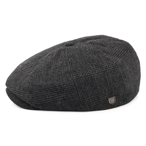 Prince Of Wales Check Newsboy Cap - Charcoal