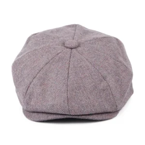 Tweed 8 Piece Newsboy Cap - Light Purple