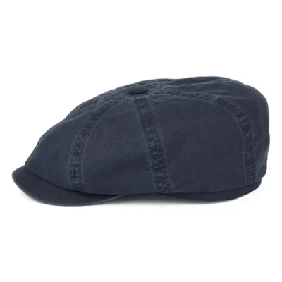 Washed Organic Cotton Newsboy Cap - Navy Blue