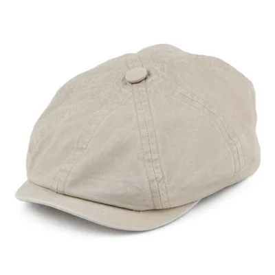 Washed Organic Cotton Newsboy Cap - Sand