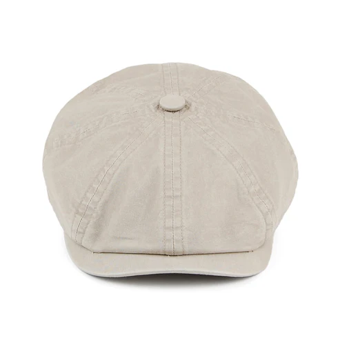 Washed Organic Cotton Newsboy Cap - Sand