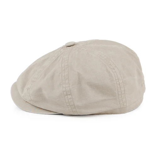 Washed Organic Cotton Newsboy Cap - Sand