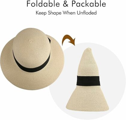 Wide Brim Foldable Straw Sun Hat