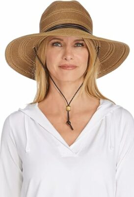 Women's Straw Sun Hat with Chin Cord