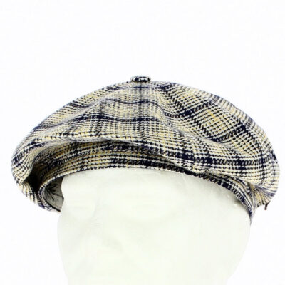 Yellow and Blue Checkered Flat Cap