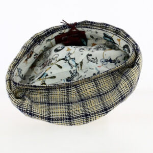 Yellow and Blue Checkered Flat Cap