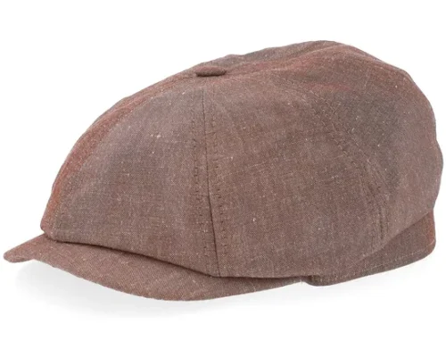Alan Linen Chambray Chestnut Flat Cap