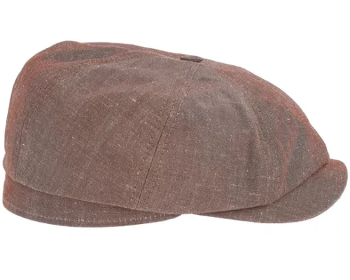 Alan Linen Chambray Chestnut Flat Cap