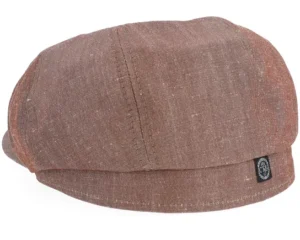 Alan Linen Chambray Chestnut Flat Cap