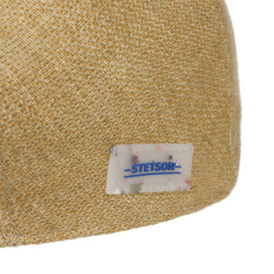Beige Linen Flat Cap