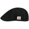 Black Denim Cotton Texas Flat Cap