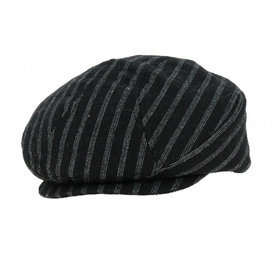 Black Polyester Flat Cap
