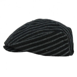 Black Polyester Flat Cap