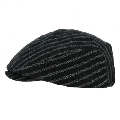 Black Polyester Flat Cap