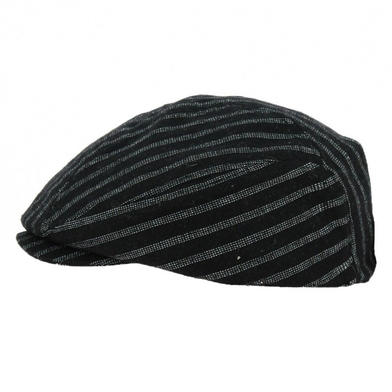 Black Polyester Flat Cap