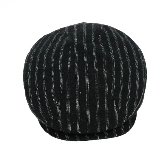Black Polyester Flat Cap