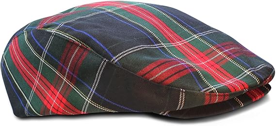 Black Stewart Cotton Flat Cap