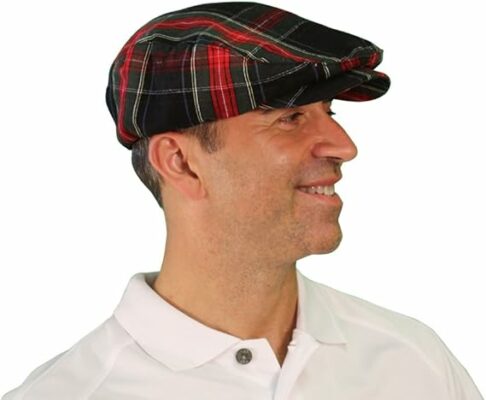 Black Stewart Cotton Flat Cap