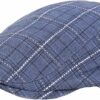 Blue Adjustable Cotton Flat Cap