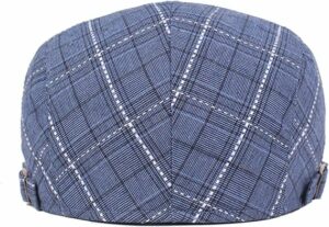 Blue Adjustable Cotton Flat Cap