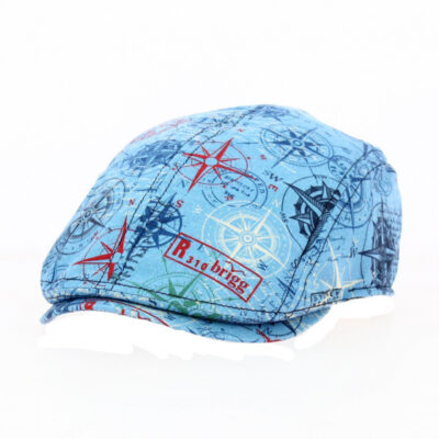 Blue Cotton Adventurer Flat Cap