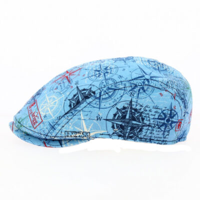Blue Cotton Adventurer Flat Cap