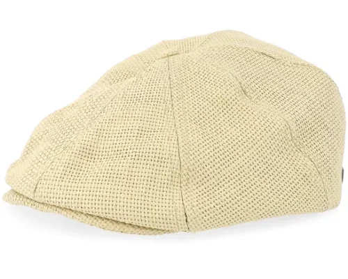 Brood Lw Cap Dark Tan Straw Flat Cap