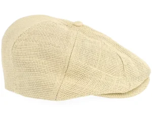 Brood Lw Cap Dark Tan Straw Flat Cap