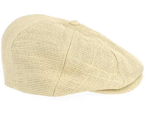 Brood Lw Cap Dark Tan Straw Flat Cap