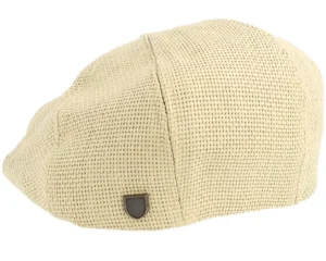 Brood Lw Cap Dark Tan Straw Flat Cap