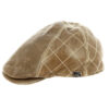 Brown Leather Curved Flat Cap