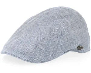 Duck Cap Linen Blue Flat Cap