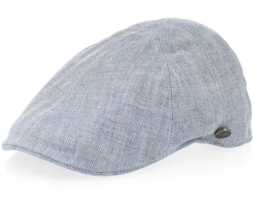 Duck Cap Linen Blue Flat Cap