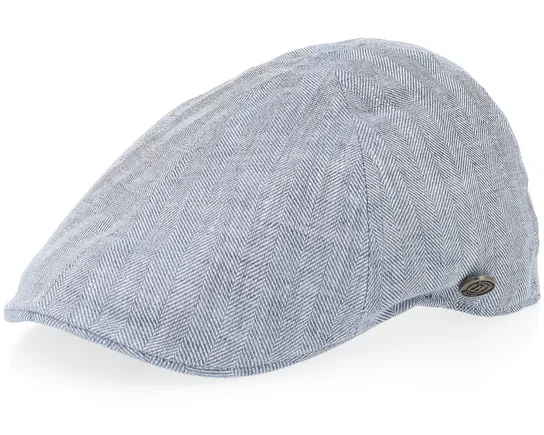 Duck Cap Linen Blue Flat Cap