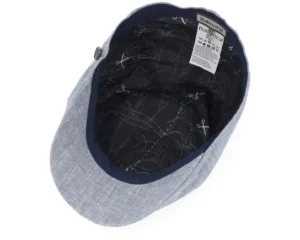 Duck Cap Linen Blue Flat Cap