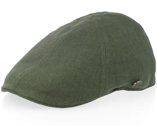 Duck Cap Linen Olive Flat Cap