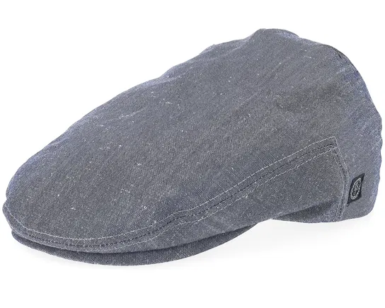 Edward Linen Chambray Navy Flat Cap