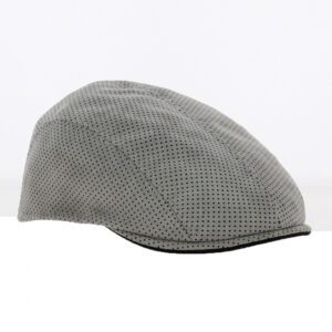 Grey Suede Curved Flat Cap