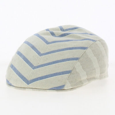 Hannover Beige with blue stripes Flat Cap