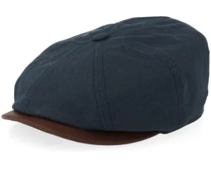 Hatteras CottonLinen Waxed Navy Flat Cap