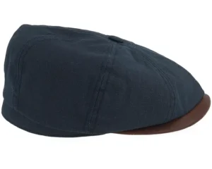 Hatteras CottonLinen Waxed Navy Flat Cap
