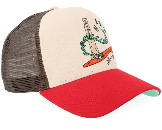 Hft Hangloose Creme/Red A-frame Trucker