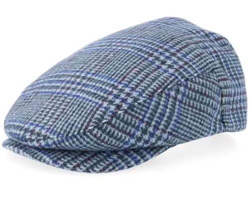 Hooligan Low Cap Celadon GreenRoyal Plaid Flat Cap