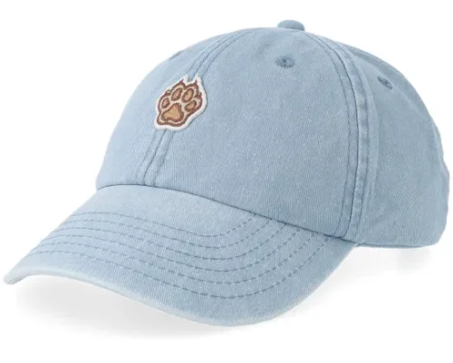 Kids Brown Bear Paw Vintage Washed Light Blue Dad Cap