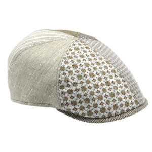 Linen & Cotton Patchwork Flat Cap