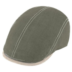 Linen Olive Flat Cap